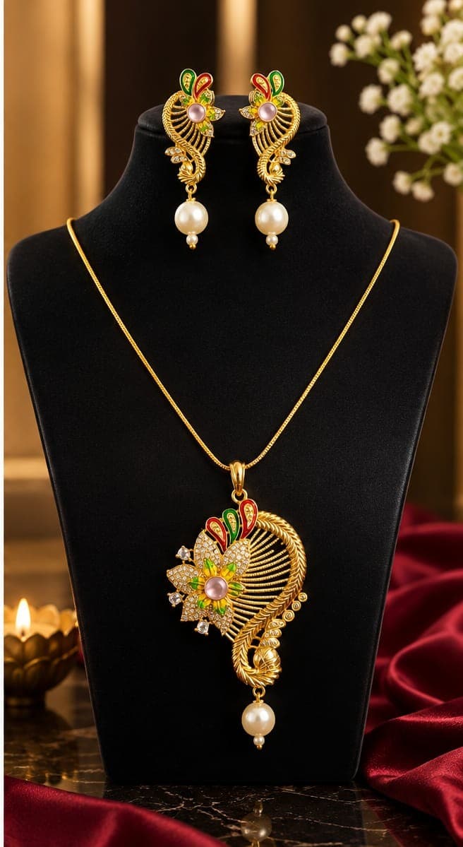 Paisley Floral Pendant Set