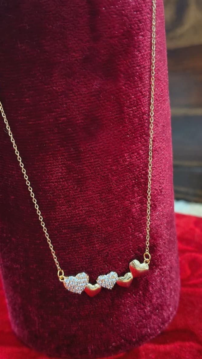 Four Heart Bar Necklace