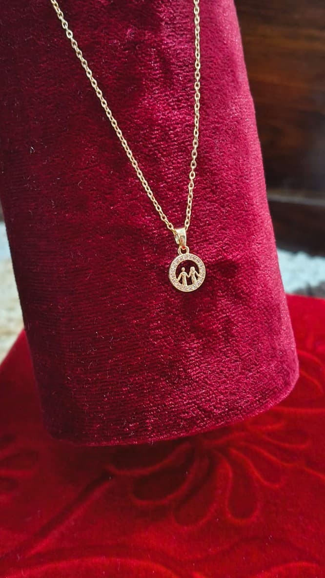 Mother Child Disc Pendant