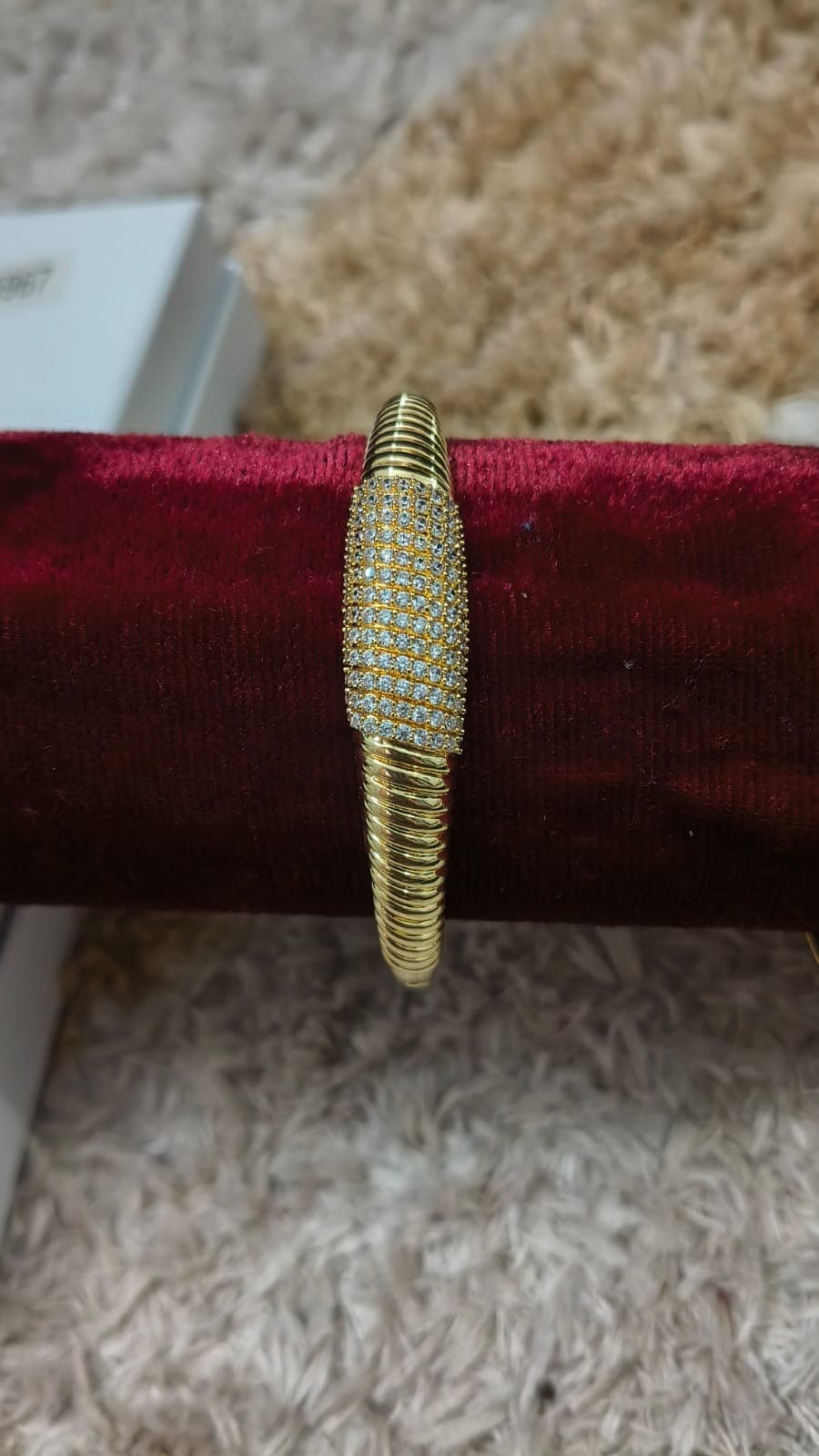 Ribbed AD Cuff Bangle