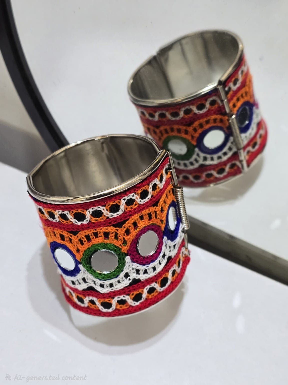 Round Mirror Thread Cuff