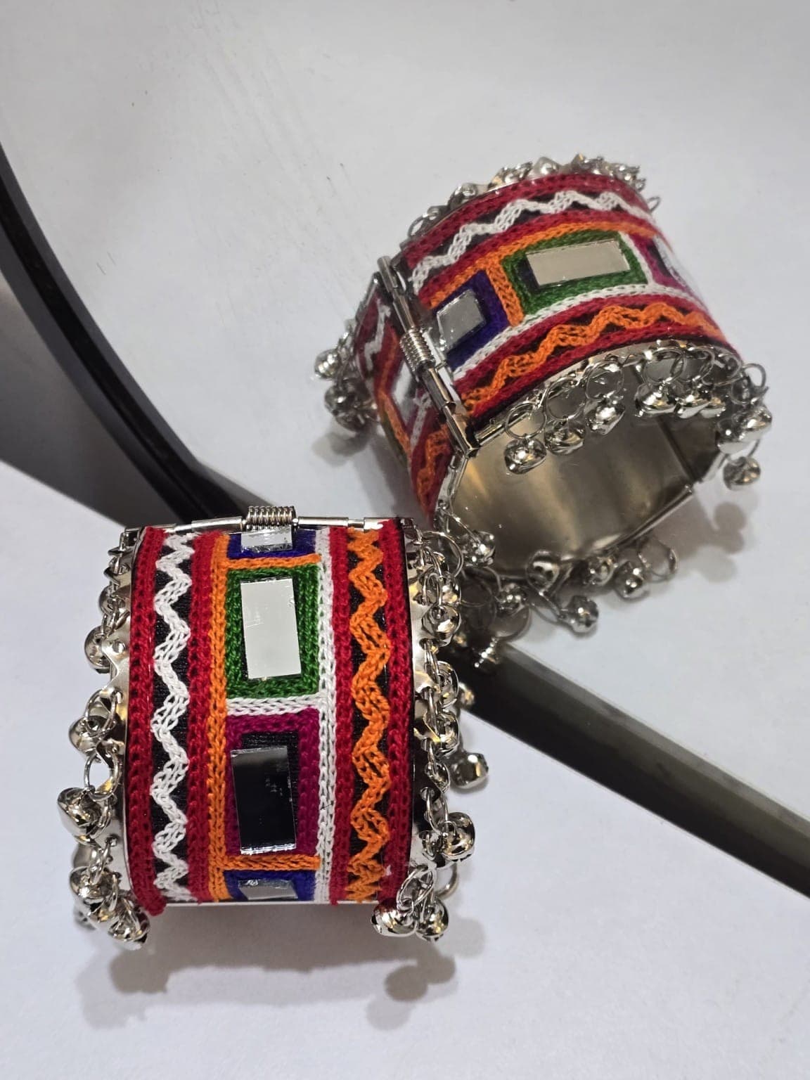 Rectangular Mirror Thread Cuff