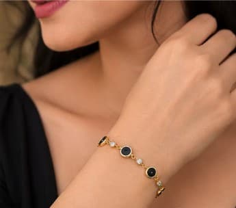 Onyx Crystal Station Bracelet