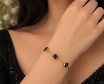 Black Disc Designer Bracelet
