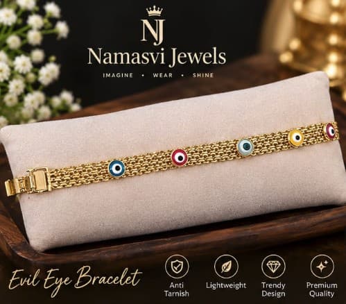 Mesh Multi-Color Evil Eye Bracelet