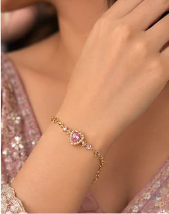 Pink Heart Halo Bracelet