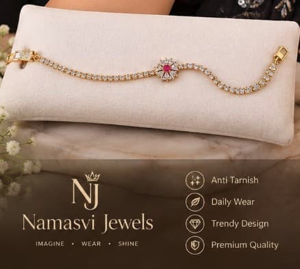 Ruby Floral Tennis Bracelet
