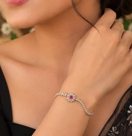 Ruby Floral Tennis Bracelet