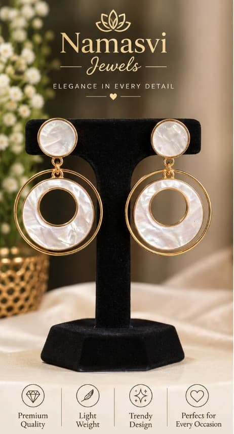 Mother of Pearl Circle Drops