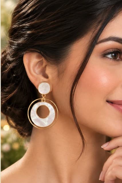 Mother of Pearl Circle Drops