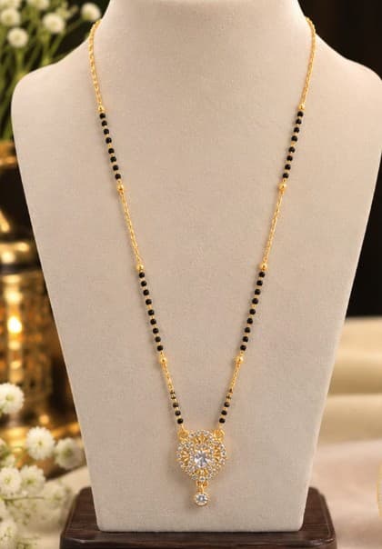 AD Round Pendant Mangalsutra Set