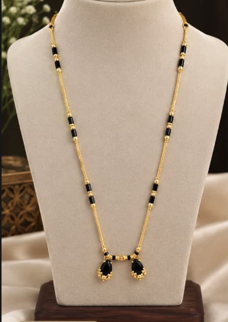Twin Black Teardrop Mangalsutra