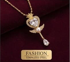 Crystal Heart Wand Pendant