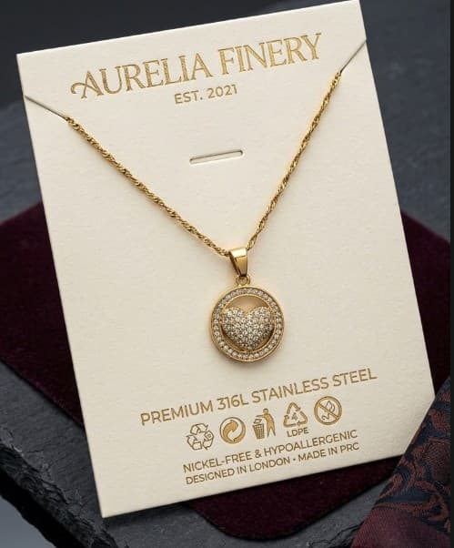 Pave Heart Coin Pendant