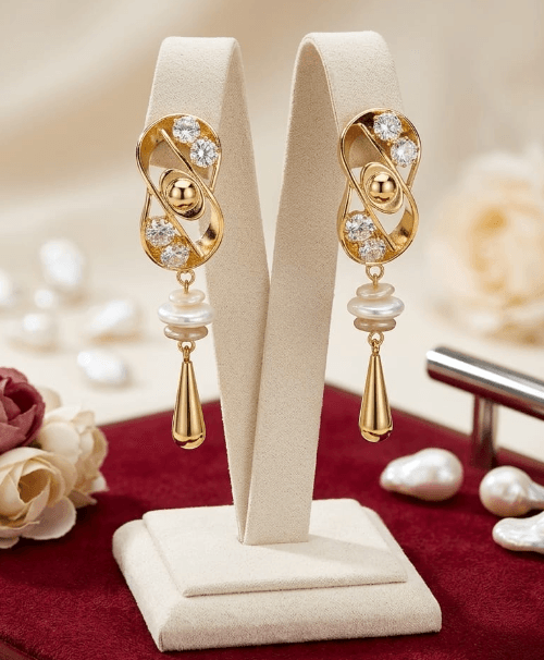 Celestial Luxe Pearl Drop Earrings
