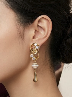 Celestial Luxe Pearl Drop Earrings