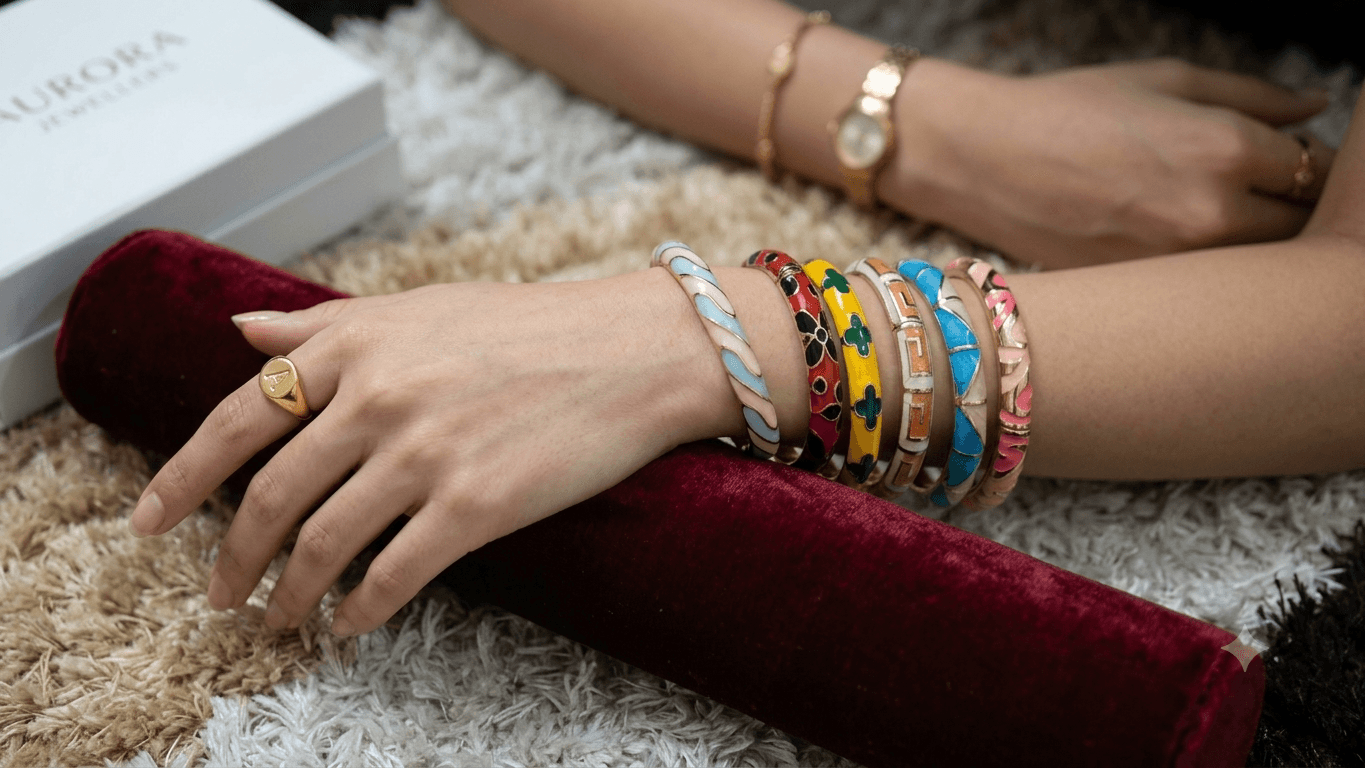 Enamel bangles cum kada openable 